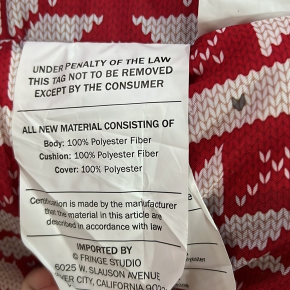 Fringe red and white dog bed - Picture 4 of 5